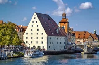 Salt Warehouse at the Danube River in Regensburg, Germany