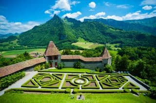 Gruyères Castle Garden Maze in Switzerland