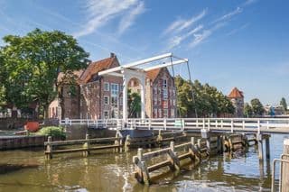 Historic Pelserbrugje Bridge in Zwolle, Netherlands