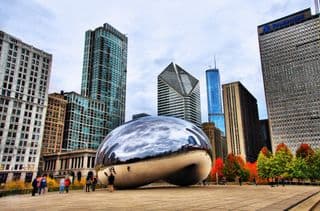 Cloud Gate Reflection in the Heart of Chicago
