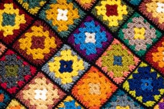 Crocheted Granny Square Afghan