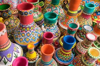 Colorful Hand-Painted Ceramic Pots