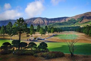 Golfers amidst the Japanese Alps at Daihakone Country Club