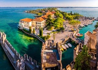 Sirmione Castle Overlooking the Adriatic Sea