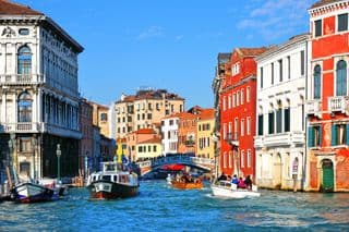 Venice's Grand Canal Thrive with Boats and History