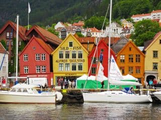 Historic Bryggen Wharf in Bergen, Norway
