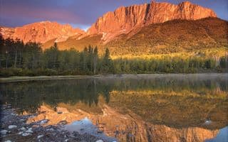 Mount Yamnuska Sunset Reflection
