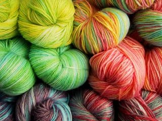 Vibrant Rainbow Yarn Skeins