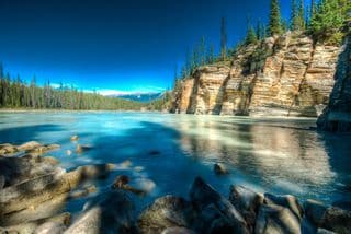 Athabasca River Canyon in Jasper National Park
