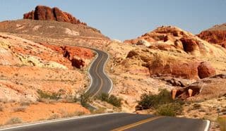 Sinuous Road through Valley of Fire State Park