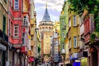 Galata Tower Amidst the Colorful Streets of Istanbul