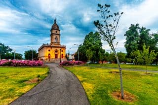 Historic Church amidst Blooming Gardens in Adelaide