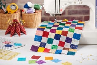 Colorful Patchwork Quilt in Progress