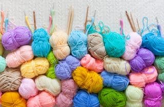 Vibrant Rainbow of Yarn Balls