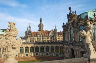The Zwinger Palace in Dresden Under a Clear Blue Sky