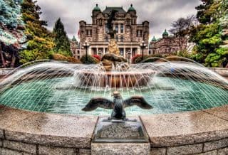 Eagle Statue at the BC Legislature Buildings Fountain
