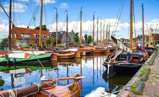 Traditional Dutch Yachts Moored at the Yacht Club