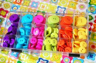 Assorted Buttons in Plastic Case