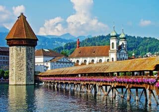 Covered Chapel Bridge in Lucerne