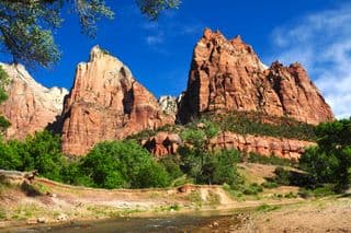Towering Sandstone Cliffs of Zion National Park
