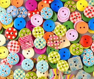 Assorted Buttons in Vibrant Patterns