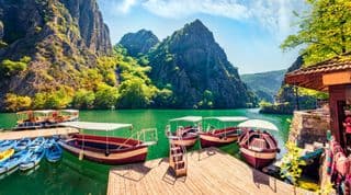 Matka Canyon Morning Boats