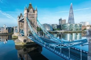 Tower Bridge with the Shard in London