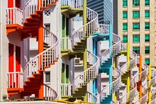 Vibrant Spiral Staircases of Singapore's Bugis Village