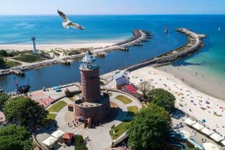 Kolobrzeg Lighthouse by the Baltic Sea