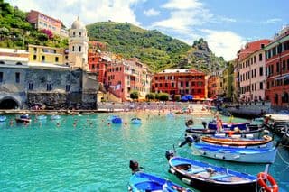 Vernazza Harbor Basks in Mediterranean Sunlight