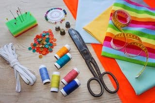 Colorful Sewing Supplies Array