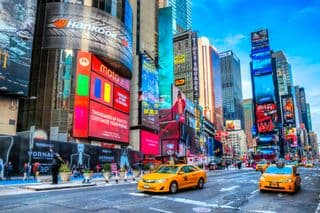 Yellow Cabs in Times Square, Manhattan