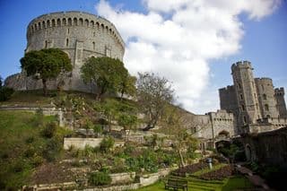 Medieval Windsor Castle amidst Spring Blossoms