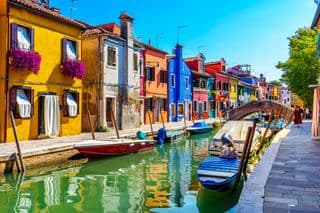 Vibrant Canals of Burano Island, Venice, Italy