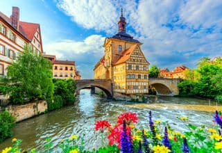 Bamberg Town Hall Overlooking the Regnitz River