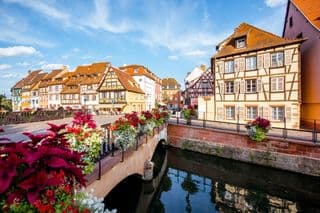 Traditional Half-Timbered Houses in Colmar, Alsace, France