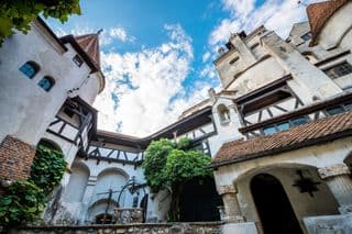 Ancient Bran Castle Courtyard in Transylvania