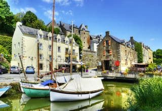 Traditional Boats Moored at La Roche-Bernard Harbour