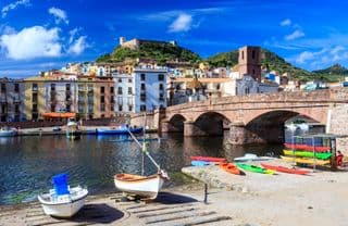 Bosa Old Town Harbour in Sardinia