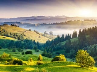 Sunrise in the Carpathians