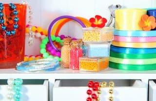 Colorful Beads and Crafting Supplies