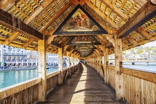 Covered Wooden Chapel Bridge in Lucerne
