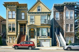Colorful Victorian Row in San Francisco