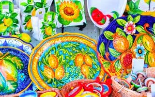 Vibrant Hand-Painted Ceramic Plates from Ravello