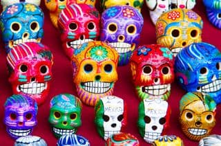 Vibrant Mexican Skull Ceramics