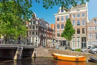 Bustling Reestraat Bridge in Amsterdam
