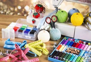 Colorful Thread Balls and Sewing Essentials