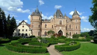 French Renaissance Castle amidst Gardens