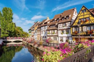 Half-timbered Houses Along the Canals of Little Venice, Colmar, France