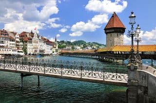 Capri Bridge in Lucerne, Switzerland